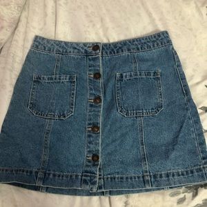 Denim button down skirt